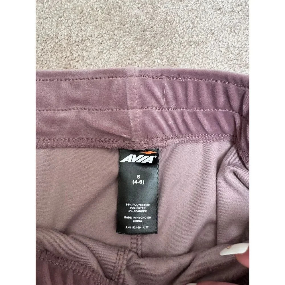 Avia Women's Flared Velour Pants Purple Size S Casual Wide-Leg​ - Picture 2 of 8